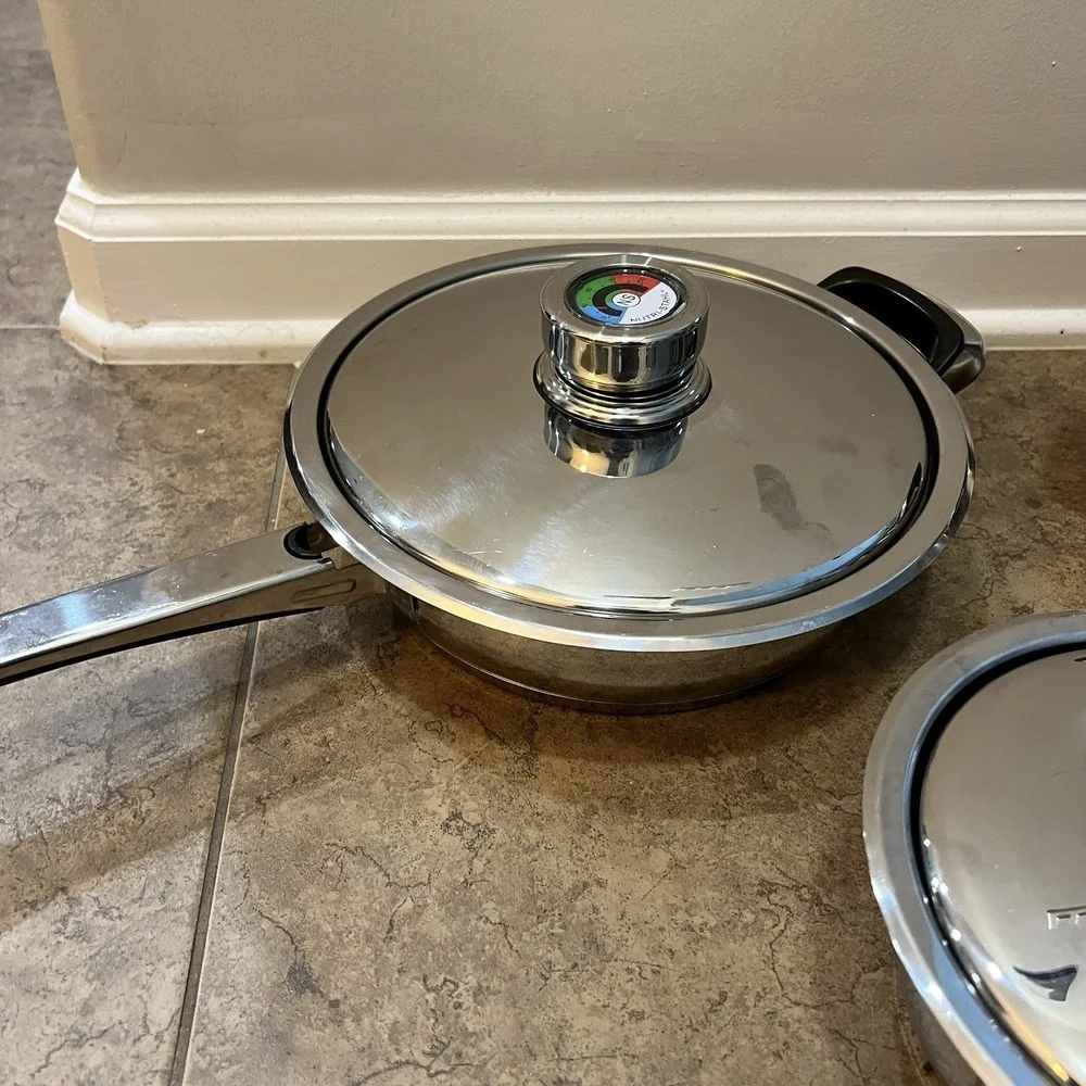7 Piece‎ Set Nutri Stahl Rainbow stainless Cookware Saucepan Stock Pots W/lids
